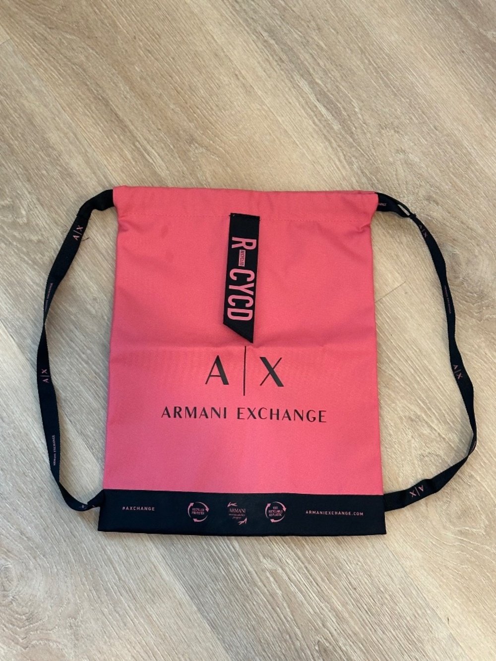 Armani Exchange Limited Edition "R-CYCD" Recycled Drawstring Bag